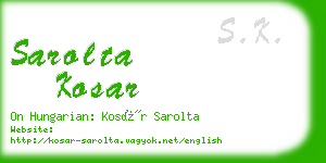 sarolta kosar business card